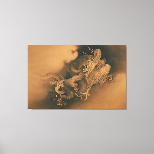 雲日本のに2頭の龍 キャンバスプリント (正面)