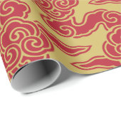 雲日本の型赤金ゴールド ラッピングペーパー (ロールコーナー)