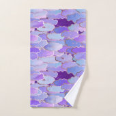 雲日本の、トワイライト、紫と深い紫 バスタオルセット (ハンドタオル)