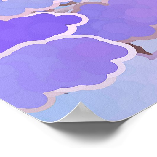 雲日本の、トワイライト、紫と深い紫 ポスター (角)