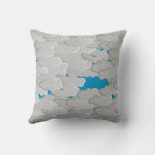 雲日本の、夏の日、白と空の青 クッション (裏面)