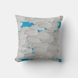 雲日本の、夏の日、白と空の青 クッション