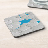 雲日本の、夏の日、白と空の青 コースター (左側)