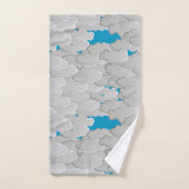 雲日本の、夏の日、白と空の青 バスタオルセット (ハンドタオル)