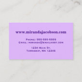 雲日本の、黄昏、紫、深い紫 名刺 (裏面)