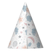 雲月の星空の赤ちゃんシャワー パーティーハット (裏面)