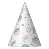 雲月の星空の赤ちゃんシャワー パーティーハット (左)