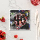 雲母のナプキンで40回目の誕生日を迎える花火 スタンダードカクテルナプキン (インサイチュ)