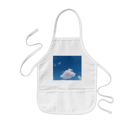 雲独身の雲 子供用エプロン (正面)