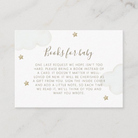 雲男女兼用と星のベビー エンクロージャーカード (正面)