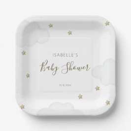 雲男女兼用と星 ペーパープレート