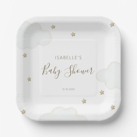 雲男女兼用と星 ペーパープレート (正面)