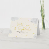 雲男女兼用星赤ちゃんシャワーありがとう 箔グリーティングカード (正面)