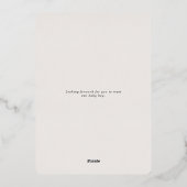 雲男女兼用赤ちゃんシャワーFlat Thank You 箔招待状 (裏面)