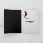 雲白熱［赤熱］光を放つの誕生日の半月 カード (内部)