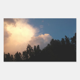 雲白熱［赤熱］光を放つ 長方形シール