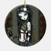 "雲破烈"のSteampunkのAviatrixの妖精のオーナメント セラミックオーナメント (裏面)
