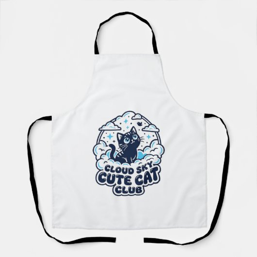 雲空かわいい猫ペット愛好家Tシャツアート - 雲空 エプロン (正面)