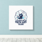 雲空かわいい猫ペット愛好家Tシャツアート - 雲空 キャンバスプリント (インサイチュ (ウッドフロア))