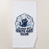 雲空かわいい猫ペット愛好家Tシャツアート - 雲空 ビーチタオル (正面)