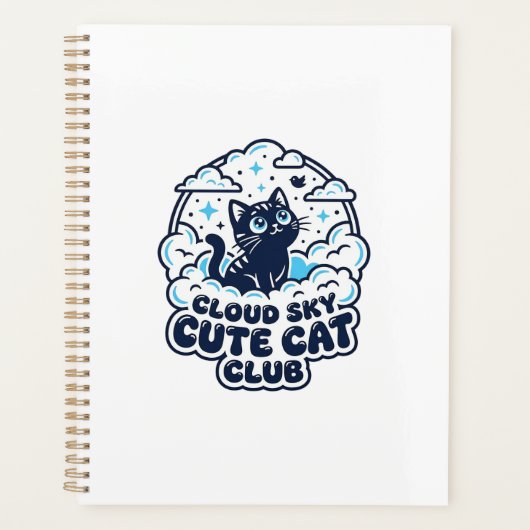 雲空かわいい猫ペット愛好家Tシャツアート - 雲空 プランナー手帳 (正面)