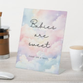 雲空のベビーは甘い赤ちゃんシャワー 台座サイン (インサイチュ)