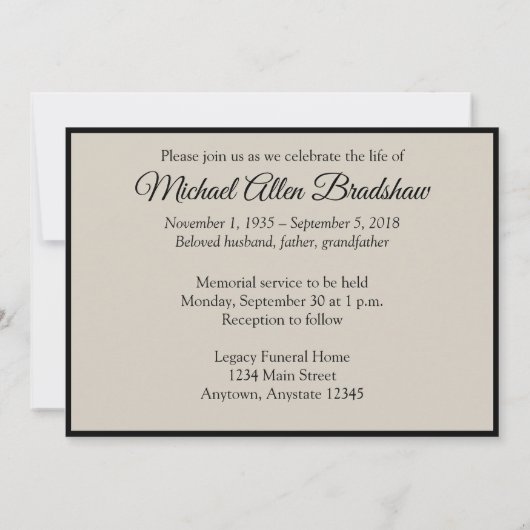 雲空追悼式発表 招待状 (裏面)