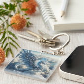 雲素晴らしに囲まれた竜 キーホルダー (正面右)