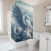 雲素晴らしに囲まれた竜 シャワーカーテン (インサイチュ)