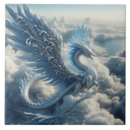 雲素晴らしに囲まれた竜 タイル