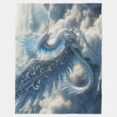 雲素晴らしに囲まれた竜 フリースブランケット (正面)
