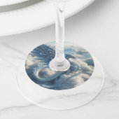 雲素晴らしに囲まれた竜 ワイングラスタグ (クローズアップ)