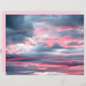 雲美しいピンクの白い青空 (正面/裏面)