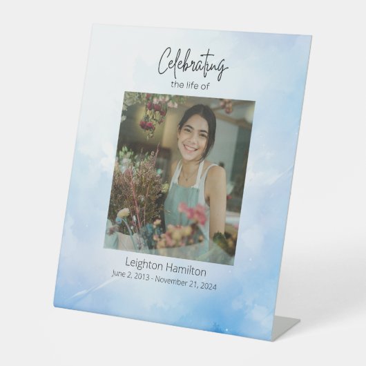 雲葬式お祝いのライフサイン 台座サイン (正面)