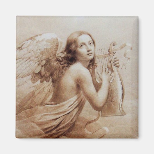 雲遊の上の天使のライラ マグネット (正面)