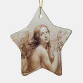 雲遊星の上の天使の琴柱 セラミックオーナメント (左)