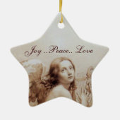 雲遊星の上の天使の琴柱 セラミックオーナメント (裏面)