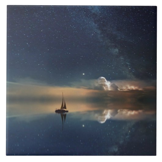 雲遠くにに向かって タイル (正面)