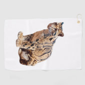 雲雀写真ジャングル大きな猫動物 ゴルフタオル (横)