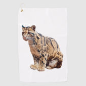 雲雀写真ジャングル大きな猫動物 ゴルフタオル (正面)
