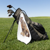 雲雀写真ジャングル大きな猫動物 ゴルフタオル (グリーン)