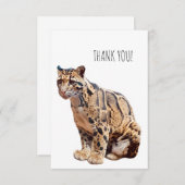 雲雀写真ジャングル大きな猫動物 サンキューカード (正面/裏面)
