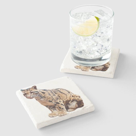 雲雀写真ジャングル大きな猫動物 ストーンコースター (横)