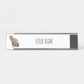 雲雀写真ジャングル大きな猫動物 デスクネームプレート (正面)