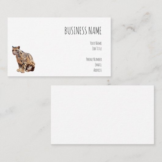 雲雀写真ジャングル大きな猫動物 名刺 (正面/裏面)