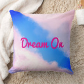 雲離れ – 青とピンクの雲の枕 クッション (ブランケット)