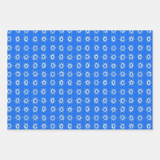 雲雨カラフル醜いハヌッカスウェーターズ青 ラッピングペーパーシート (正面3)