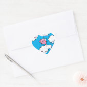 雲飛んでいるに乗って舞う豚 ハートシール (封筒)