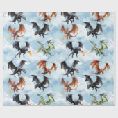 雲飛んでいるの龍 ラッピングペーパー (フラット)