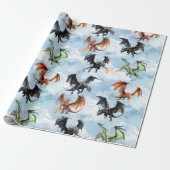雲飛んでいるの龍 ラッピングペーパー (アンロールド)